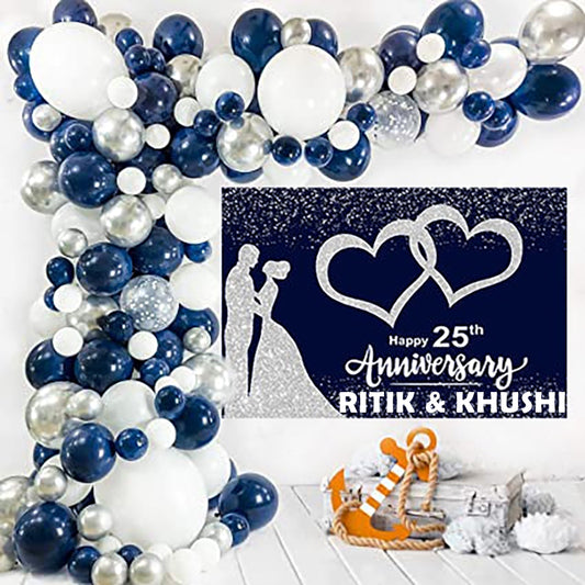 25th Anniversary Backdrop Decoration & Balloons