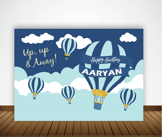 Hot Air Theme Birthday Party Backdrop