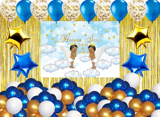 Twins Boys Theme Birthday Party Decoration Kit