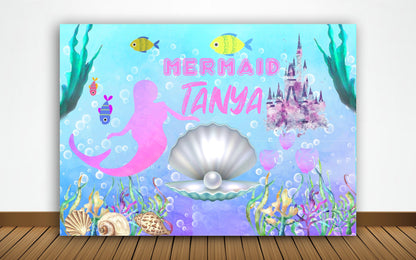 Mermaid Theme Birthday Party Backdrop