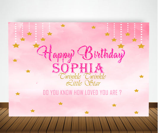 Twinkle Twinkle Little Star Girls Theme Party Backdrop
