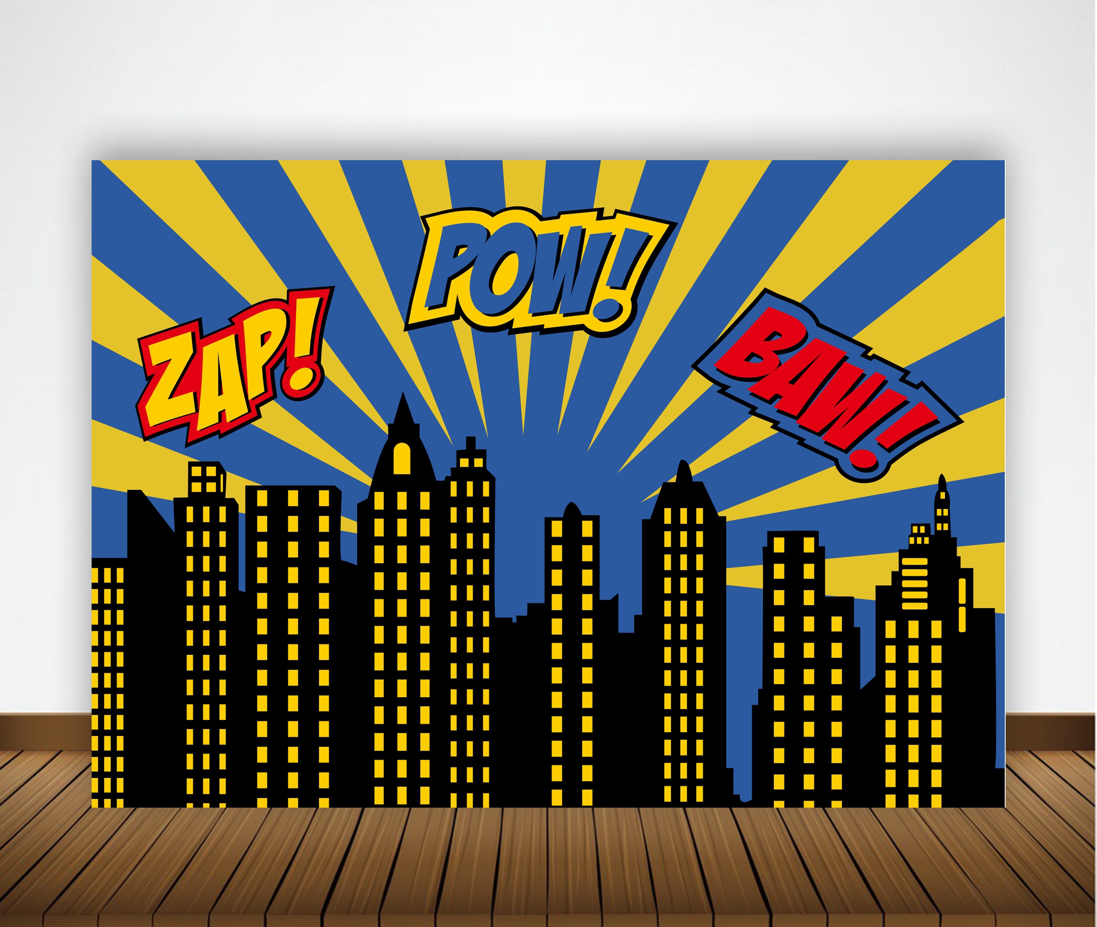 Buy Super Hero Theme Birthday Party Backdrop | Party Supplies ...