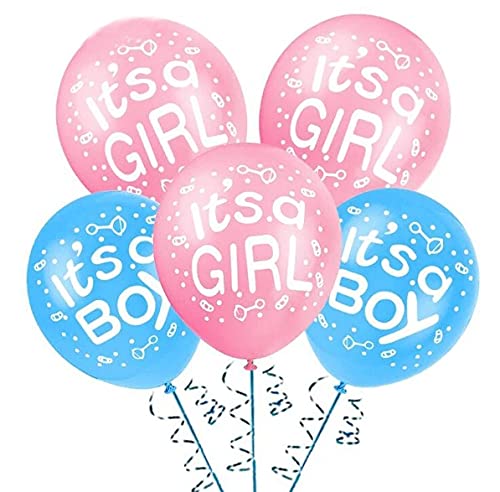 Boy Or Girl We Love You 25 pcs Baby Shower Decoration Combo for Banner and Metallic Blue, Pink Balloons with foil Balloons (Baby Shower)