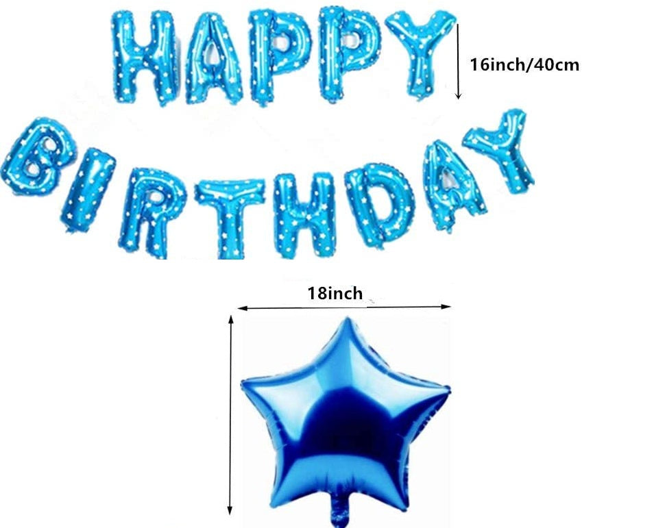 Happy Birthday Balloon Banners Blue Alphabet Birthday Balloons Banner Boys Teen Boys Birthday Party Balloons Decoration