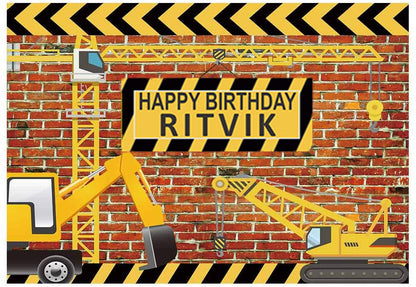 Construction Birthday Party Backdrop