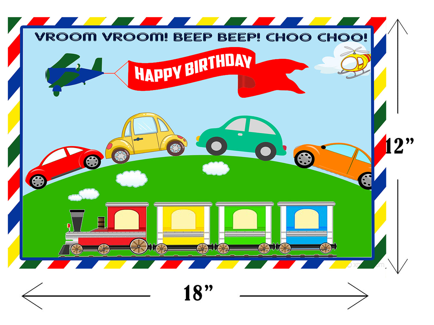 Transport Theme Birthday Table Mats for Decoration
