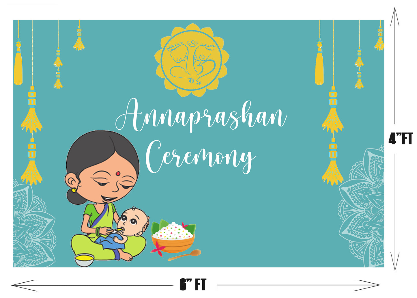 Annaprashan Ceremony Backdrop Banner Decoration