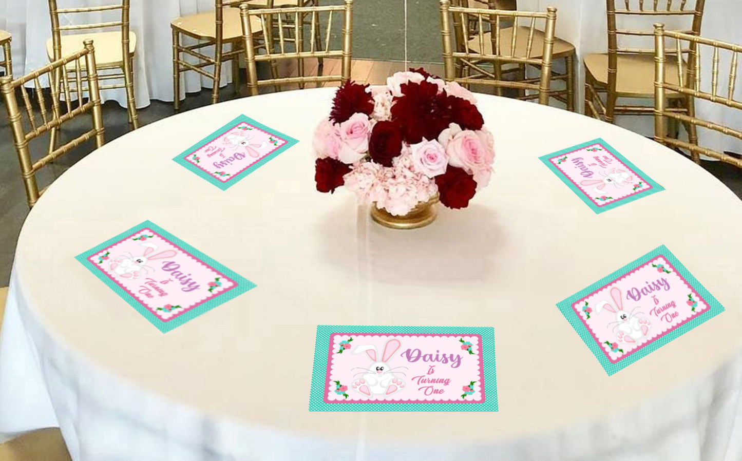 Some Bunny Is One Birthday Table Mats for Decoration
