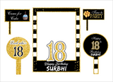 18th Birthday Party Selfie Photo Booth Frame & Props