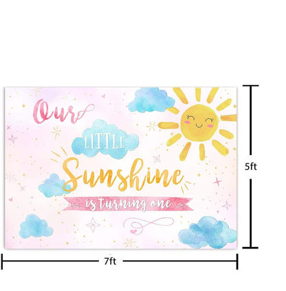 Sunshine Theme Birthday Party Backdrop