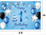 One is Fun First Birthday Party Backdrop Decoration for Boys