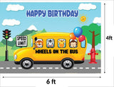 Wheels on the Bus Theme Birthday Party Backdrop