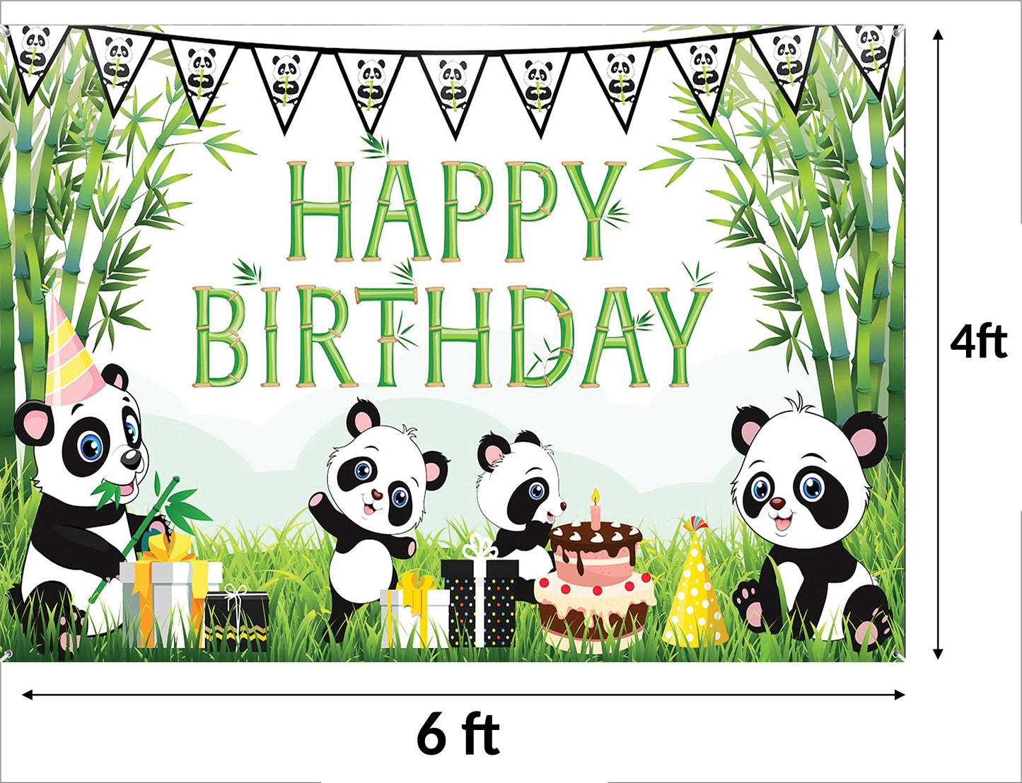 Panda Theme Birthday Party Backdrop
