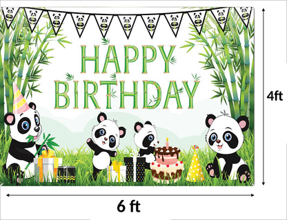 Panda Theme Birthday Party Backdrop