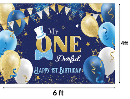 First Birthday Party Backdrop Decoration for Boys