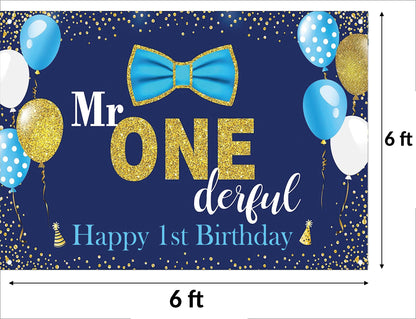 First Birthday Party Backdrop Decoration for Boys