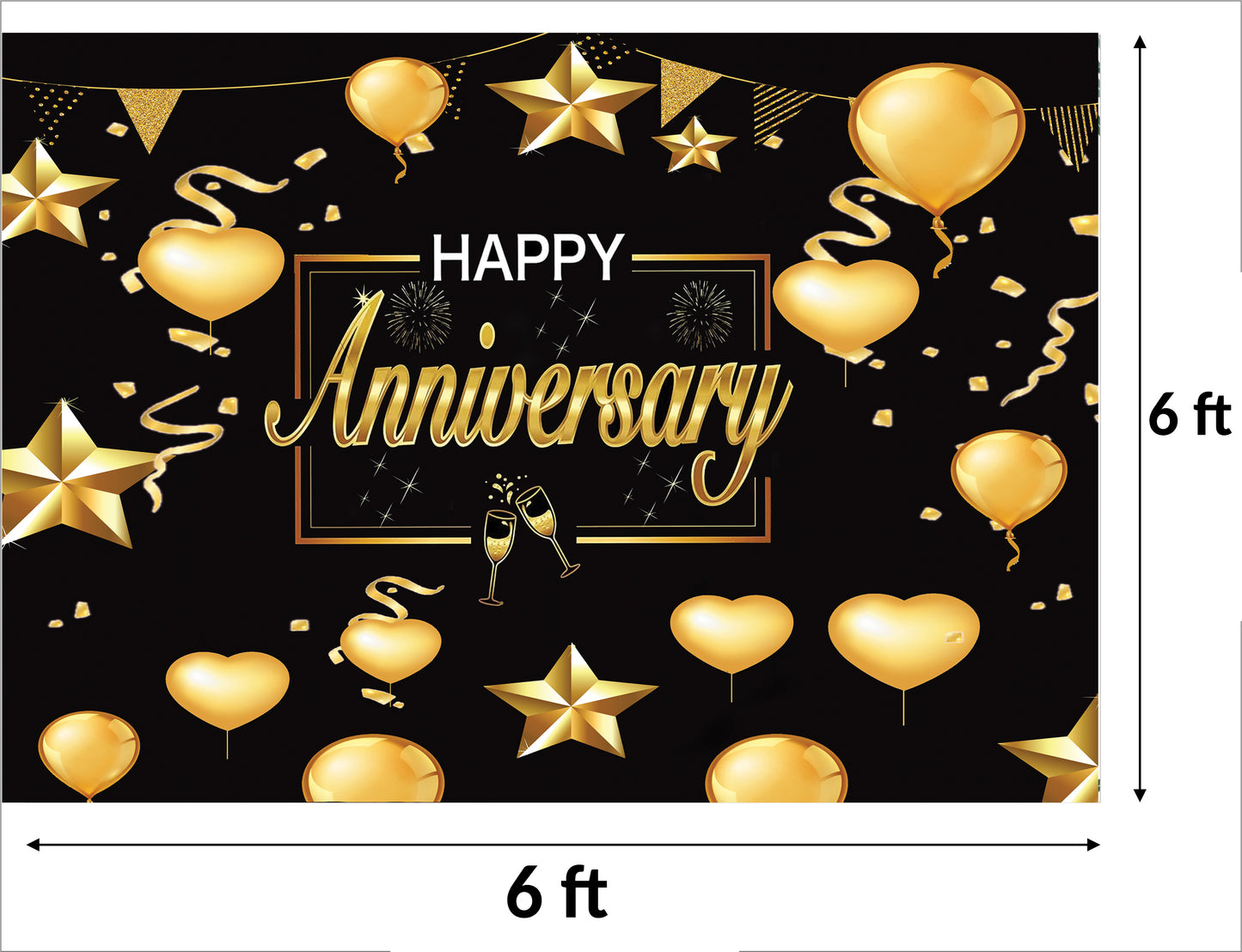 Anniversary Party Backdrop Banners for Couples