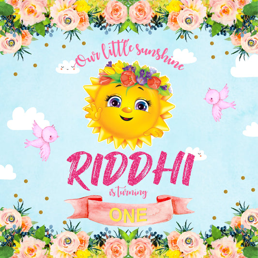 You Are My Sunshine Theme Birthday Party Backdrop