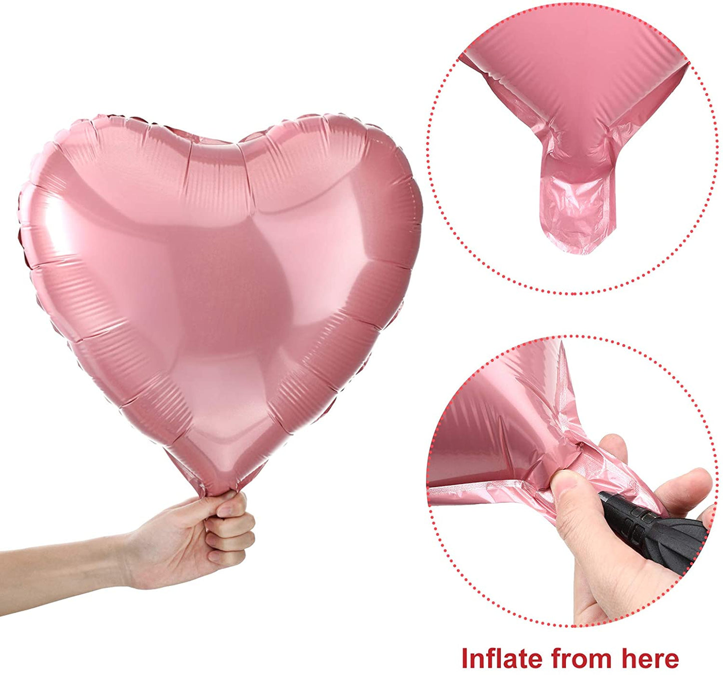 Pink Heart Shape Foil Mylar Helium Balloon Birthday Party Decoration ,Foil Balloons