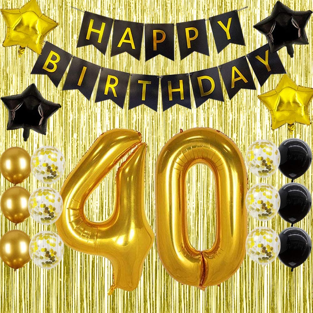40th Birthday Gold Decorations