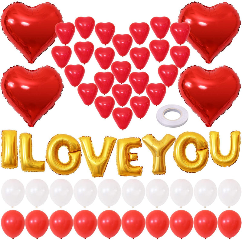 I Love You Balloons Valentine Balloons Kit Heart Balloons Kit Valentines Day Balloons