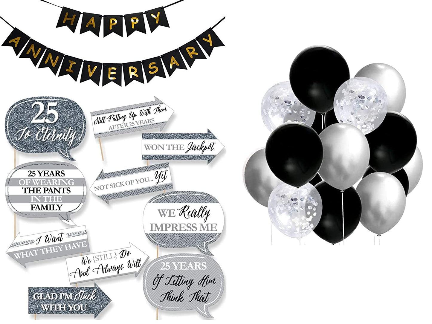 25th Anniversary  Party Decoration Kit