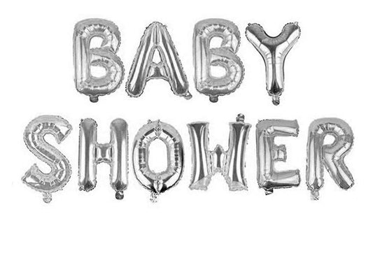 Baby Shower Silver Foil Banner Balloon 16 Inch Letters Helium Quality Foil Balloon For Baby Welcome/Shower Party Supply Decorations