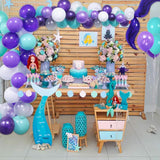 Latex Balloon for Birthday -White ,Purple ,Dark Purple, Sea Foam Blue