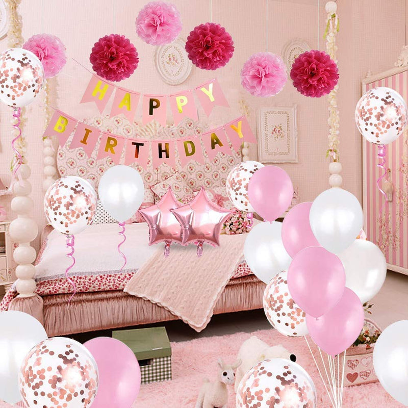 Pink Birthday Party Decorations for  Women/Girls