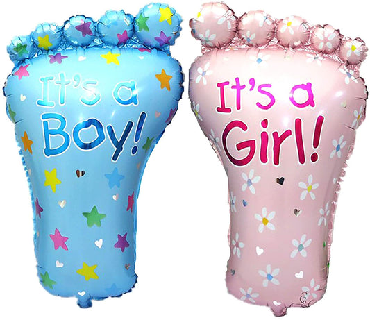 It'S A Boy And It'S A Girl Foot Balloon Letter. Helium Quality Foil Balloon For Baby Showers Party Supply Decorations