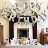 40Th Birthday Decoration Kit - Happy Birthday Silver Foil, Latex Balloons And Star Foil Balloons