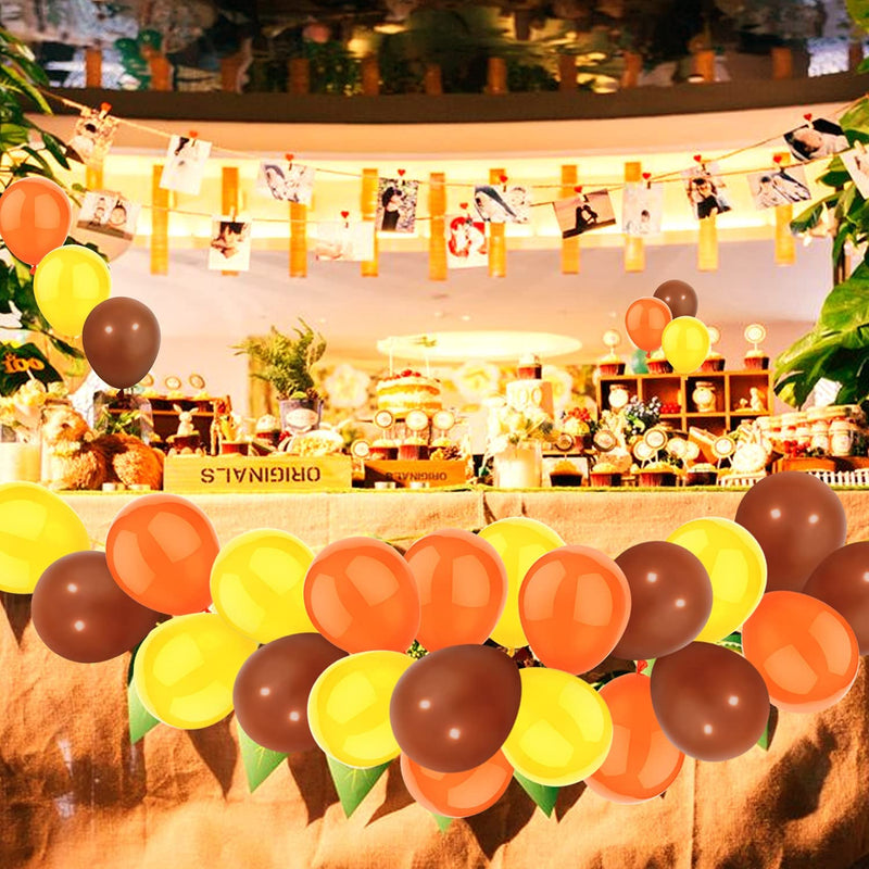 Latex Balloon for Birthday -Brown Yellow and Orange