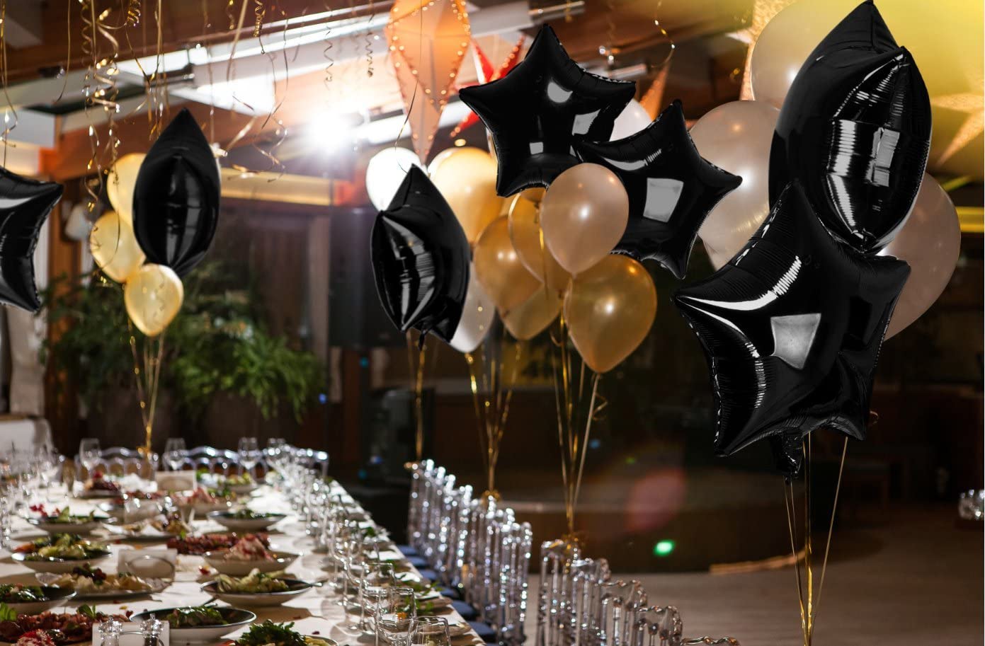 Black Star Shape Foil Mylar Helium Balloon Birthday Party Decoration Foil Balloons