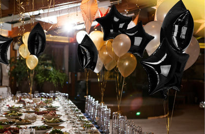 Black Star Shape Foil Mylar Helium Balloon Birthday Party Decoration Foil Balloons