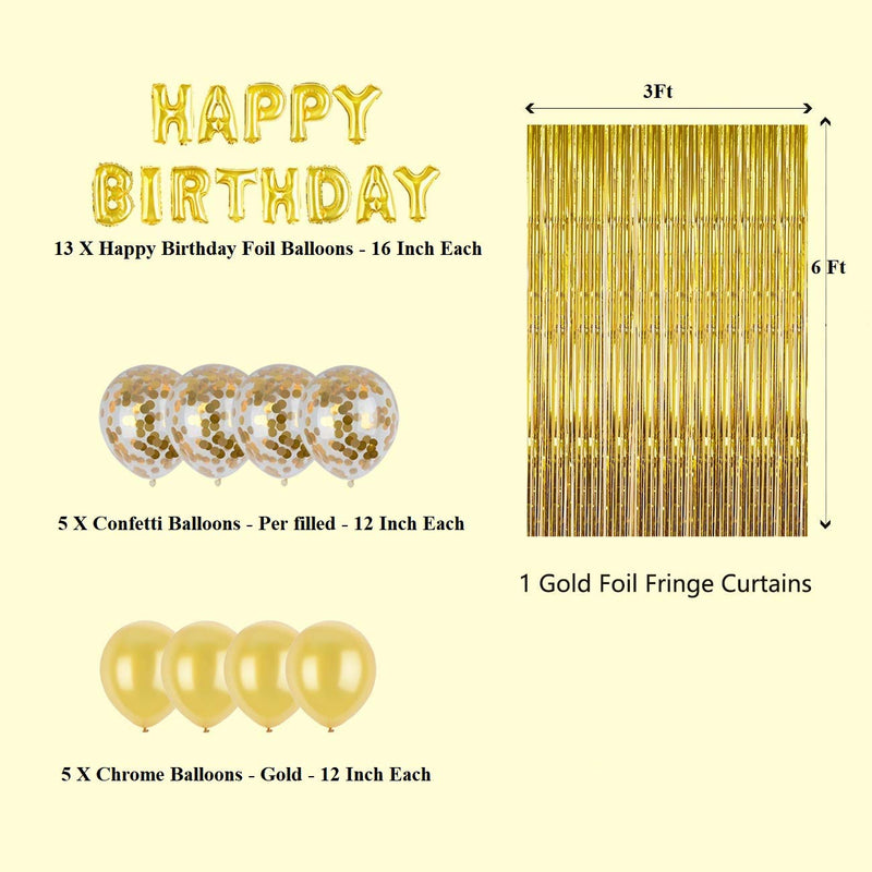 Gold Birthday Decoration Party Supplies-