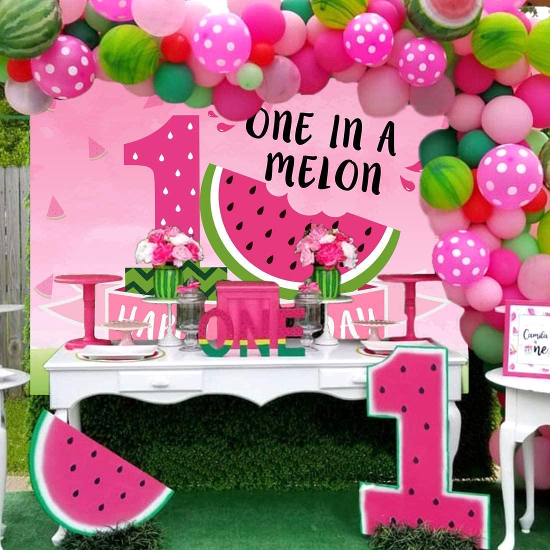 One In A Melon Theme Birthday Party Backdrop 
