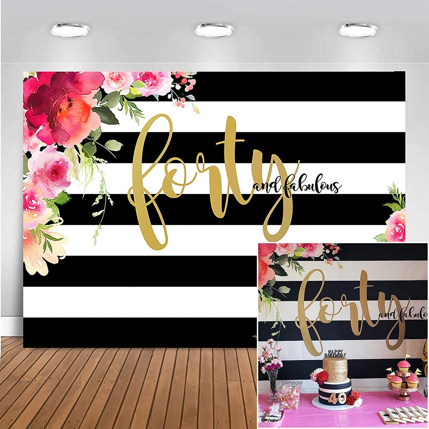 40th Birthday Party Backdrop 