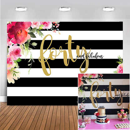 40th Birthday Party Backdrop 