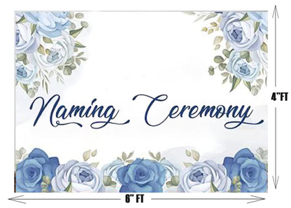 Naming Ceremony Floral Theme Boys Backdrop Banner Decoration