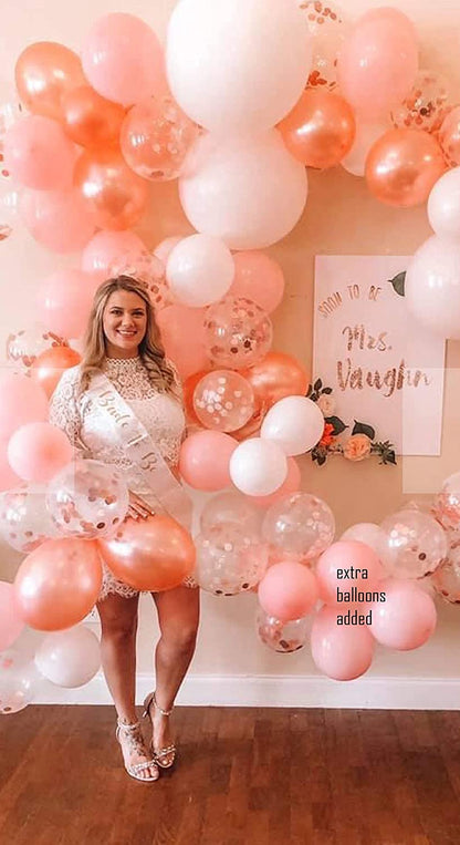 Rose Gold And Confetti Party Balloons-Birthday Parties, Bridal Shower, Baby Shower (Pack of 50)
