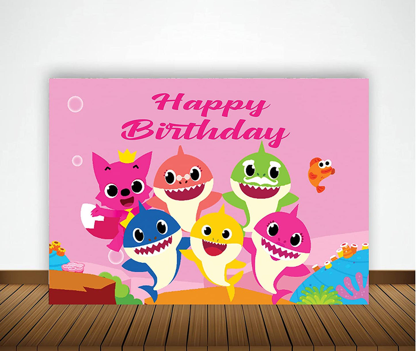 Baby Shark Theme Birthday Party Backdrop