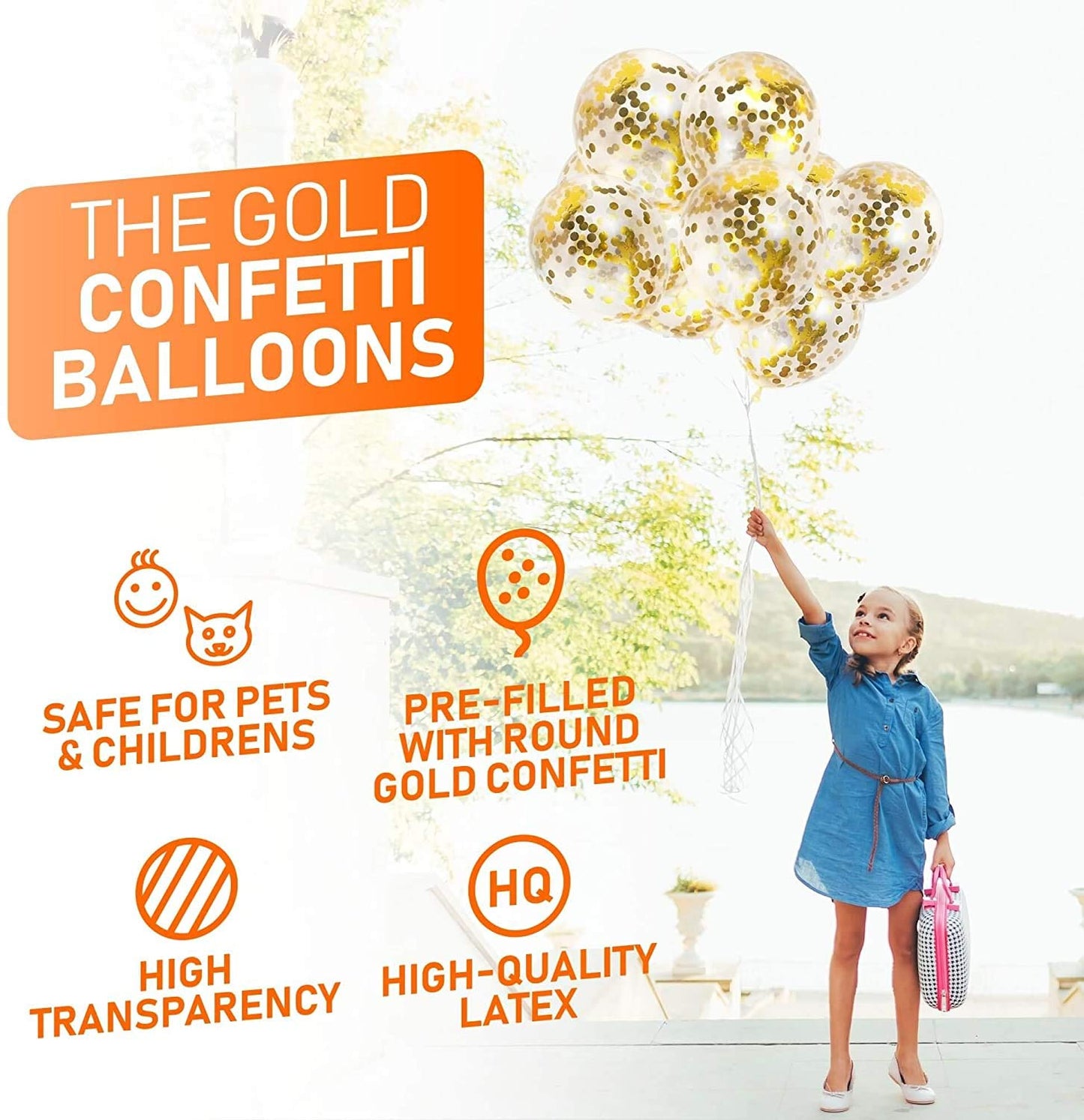 Gold Happy Birthday Decorations-Balloons Letter Banner Set ,Star Foil Balloon And Confetti Balloons