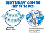 Blue Banner & Balloons Decoration For Birthday Decoration For Boys/Men