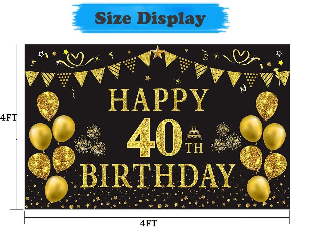 40th Birthday Party Backdrop 