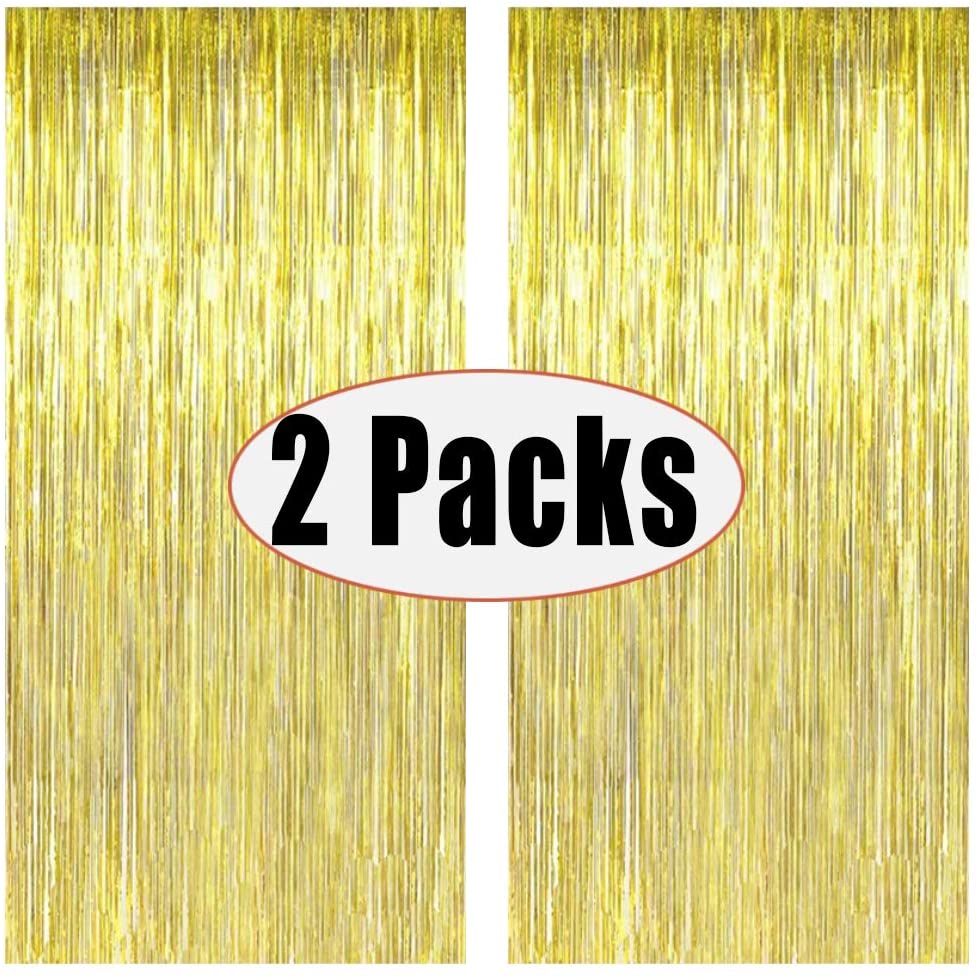Gold Metallic Tinsel Foil Fringe Curtains