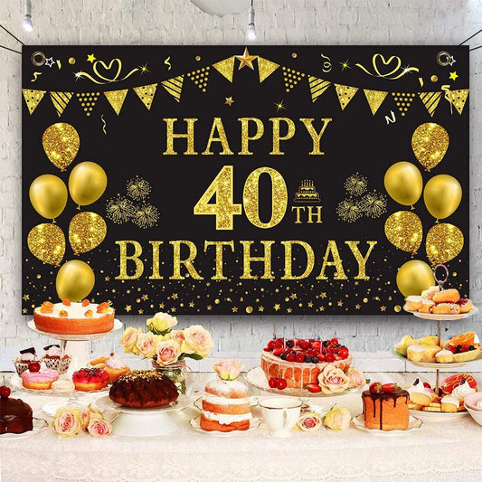 40th Birthday Party Backdrop 