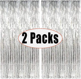 Silver Metallic Tinsel Foil Fringe Curtains