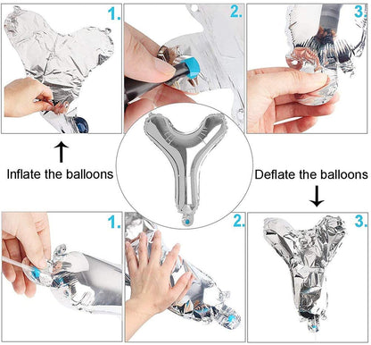 25Th Birthday Decorations, 25 Birthday Party Decoration Balloons Party Supplies Blue And Silver Black Foil Star Balloons For Women Men