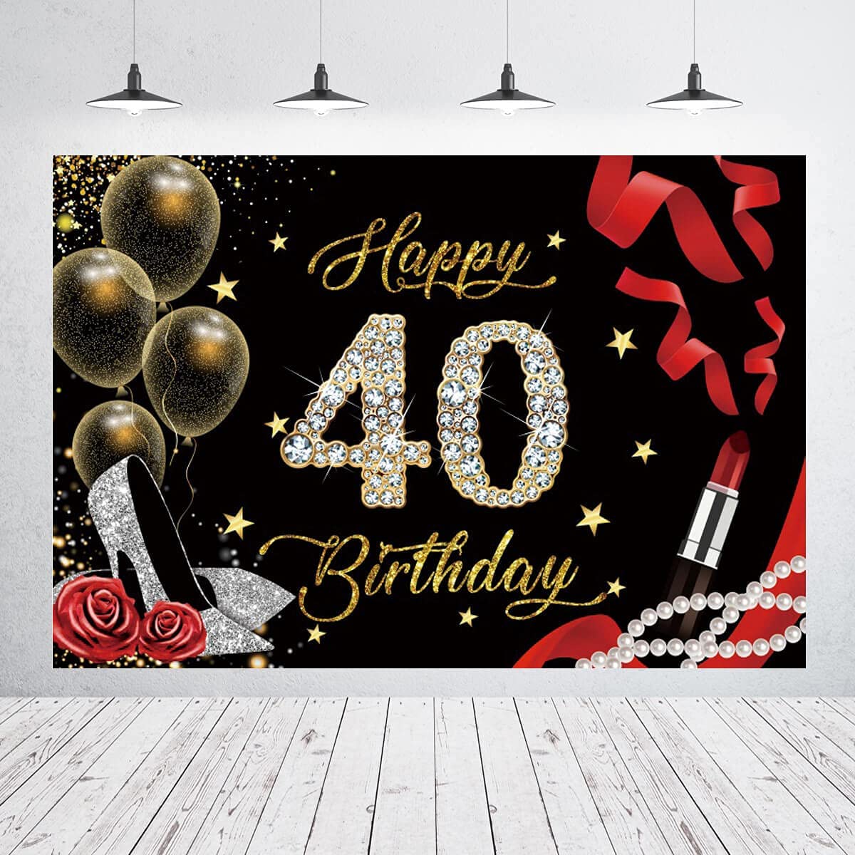 40th Birthday Party Backdrop 