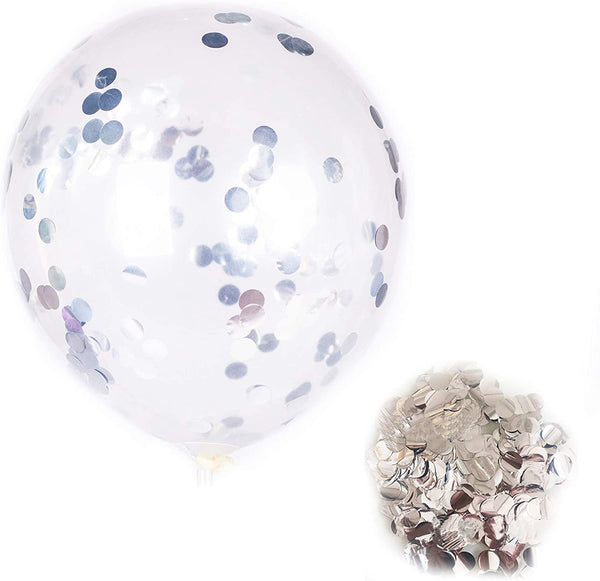 Silver 12-Inch Transparent Balloon 20Pcs Confetti Balloons Inflatable Wedding Supplies Party Wedding Decoration Silver